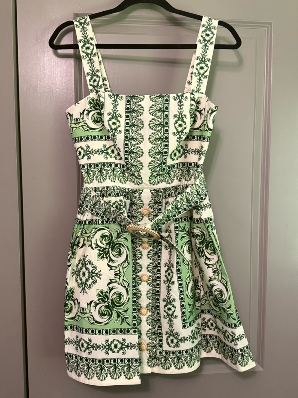 Cara Cara Candy Mini Dress  Hudson Scarf Mint Green - Picture 3 of 4